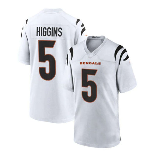 C.Bengals #5 Tee Higgins Game Player Jersey - White Stitched American Football Jerseys
