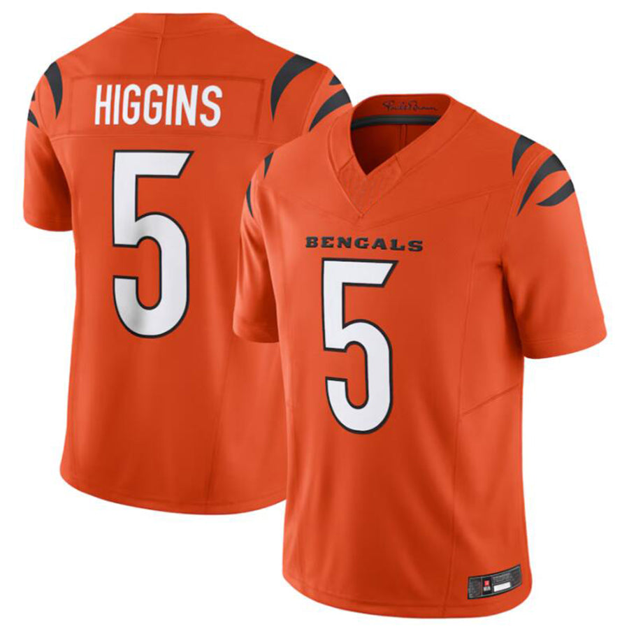 C.Bengals #5 Tee Higgins Orange Vapor Untouchable Limited Jersey American Stitched Football Jerseys