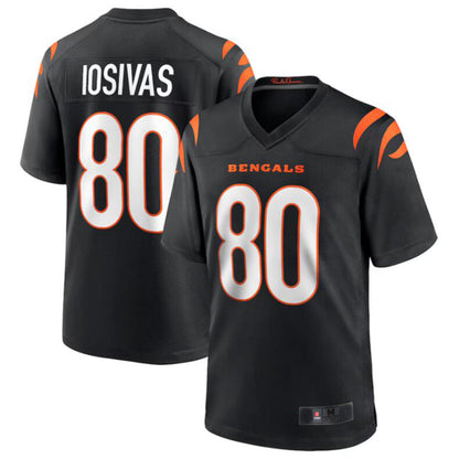 C.Bengals #80 Andrei Iosivas Black Team Game Jersey American Stitched Football Jerseys