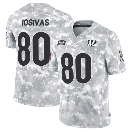 C.Bengals #80 Andrei Iosivas Player Arctic Camo Salute to Service Limited Football Jerseys