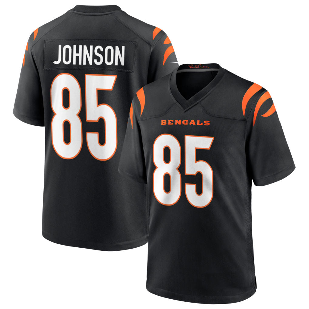 C.Bengals #85 Chad Johnson Player Black Home Game Football Jerseys