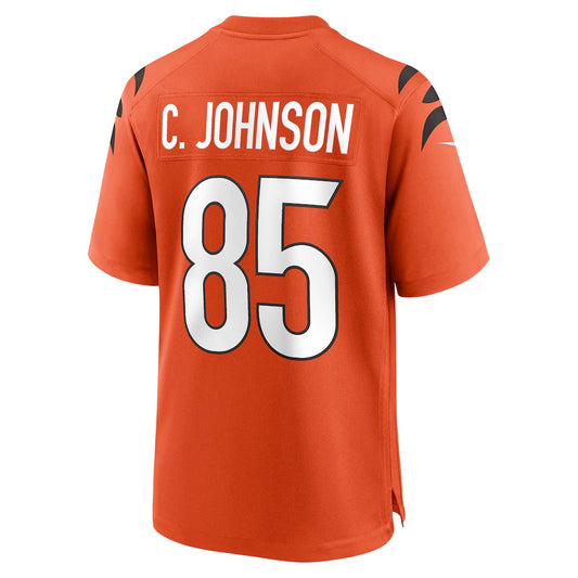 C.Bengals #85 Chad Johnson Player Orange Home Game Football Jerseys