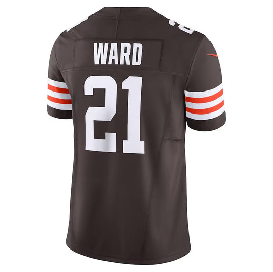 C.Browns #21 Denzel Ward  Player Brown Vapor F.U.S.E. Limited Stitched American Football Jerseys