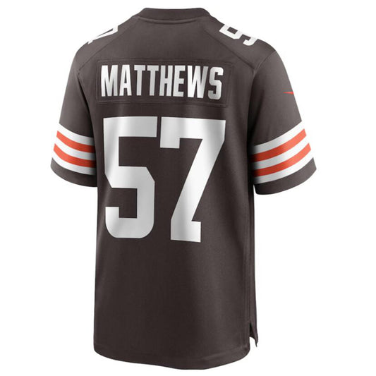 C.Browns #57 Clay Matthews Brown Game Retired Player Jersey American Stitched Football Jerseys