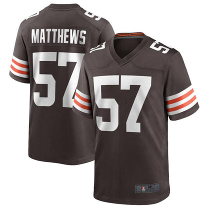C.Browns #57 Clay Matthews Brown Game Retired Player Jersey American Stitched Football Jerseys