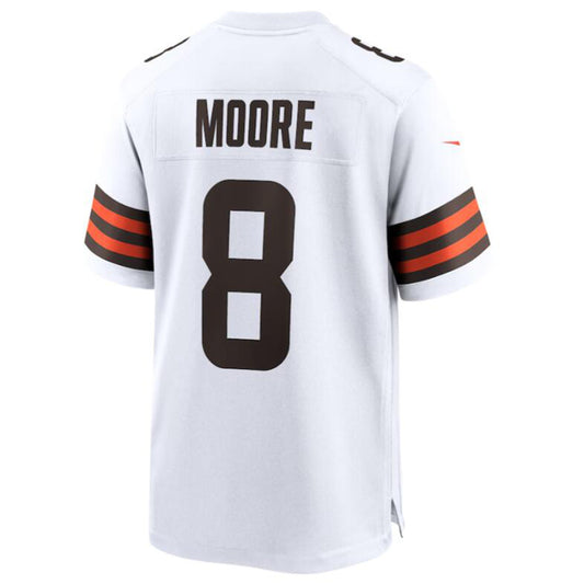 C.Browns #8 Elijah Moore White Game Retired Player Jersey American Stitched Football Jerseys