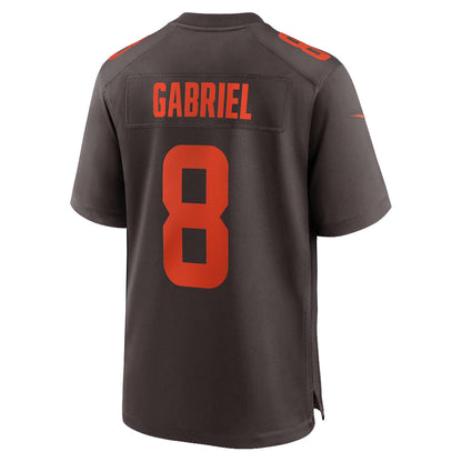 C.Browns #8 Dillon Gabriel Player Brown Game Football Jerseys