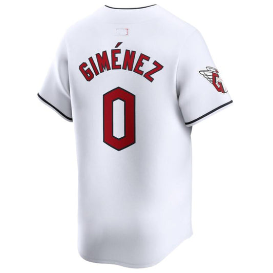 C.Guardians #0 Andr¨¦s Gim¨¦nez Player White Home Replica Game Baseball Jerseys