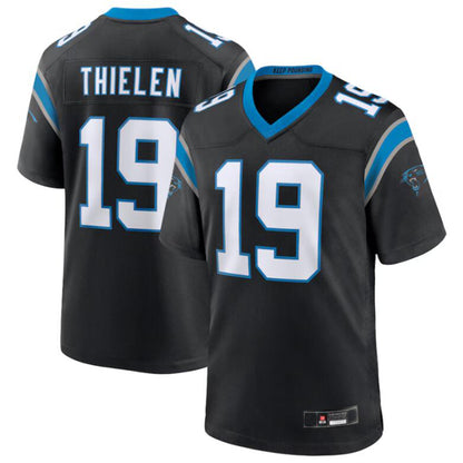 C.Panthers #19 Adam Thielen Black Game Player Jersey American Stitched Football Jerseys