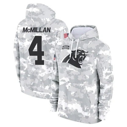 C.Panthers #4 Tetairoa McMillan Player Arctic Camo Salute to Service Limited Hoodies Football Jerseys