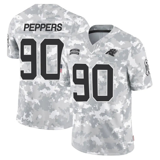 C.Panthers #90 Julius Peppers Player Arctic Camo Salute to Service Limited Football Jerseys