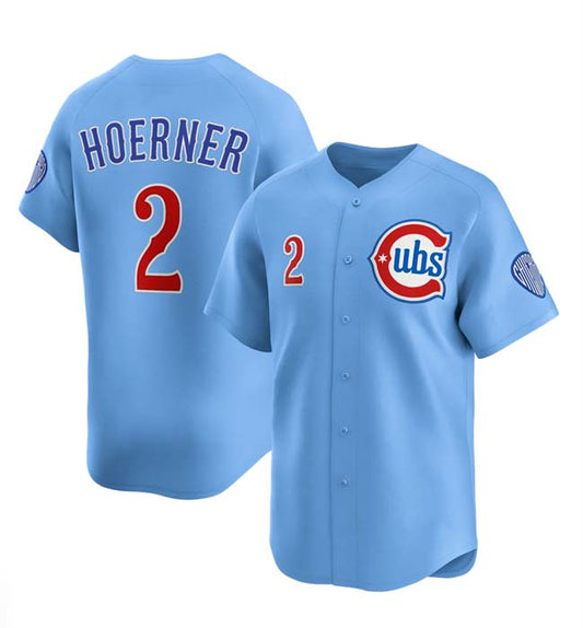 Chicago Cubs #2 Nico Hoerner  Player Blue 2024-25 2nd Alternate Limited Stitched Baseball Jersey