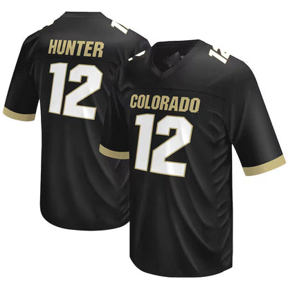 C.Buffaloes #12 Travis Hunter Original Retro Brand NIL Player Football Jersey ¨C Black American College Jerseys