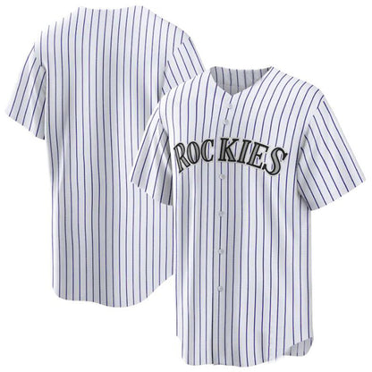 Custom Colorado Rockies White Home Blank Replica Baseball Jerseys