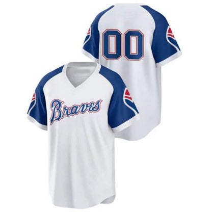 Custom Atlanta Braves Cooperstown White Stitched Baseball Jerseys