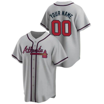 Custom Atlanta Braves Gray Men Youth And Women Birthday gift Stitched Baseball Jerseys