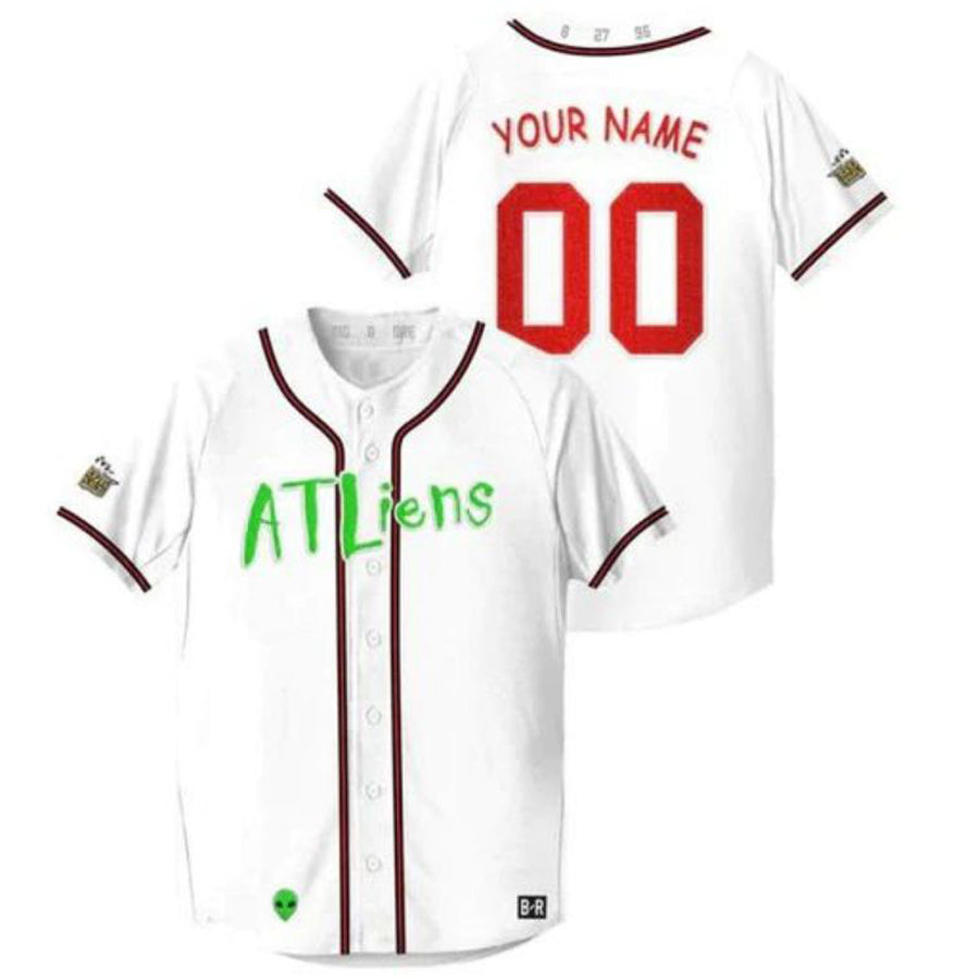 Custom Atlanta Braves White 25th Anniversary Jersey Stitched Baseball Jerseys