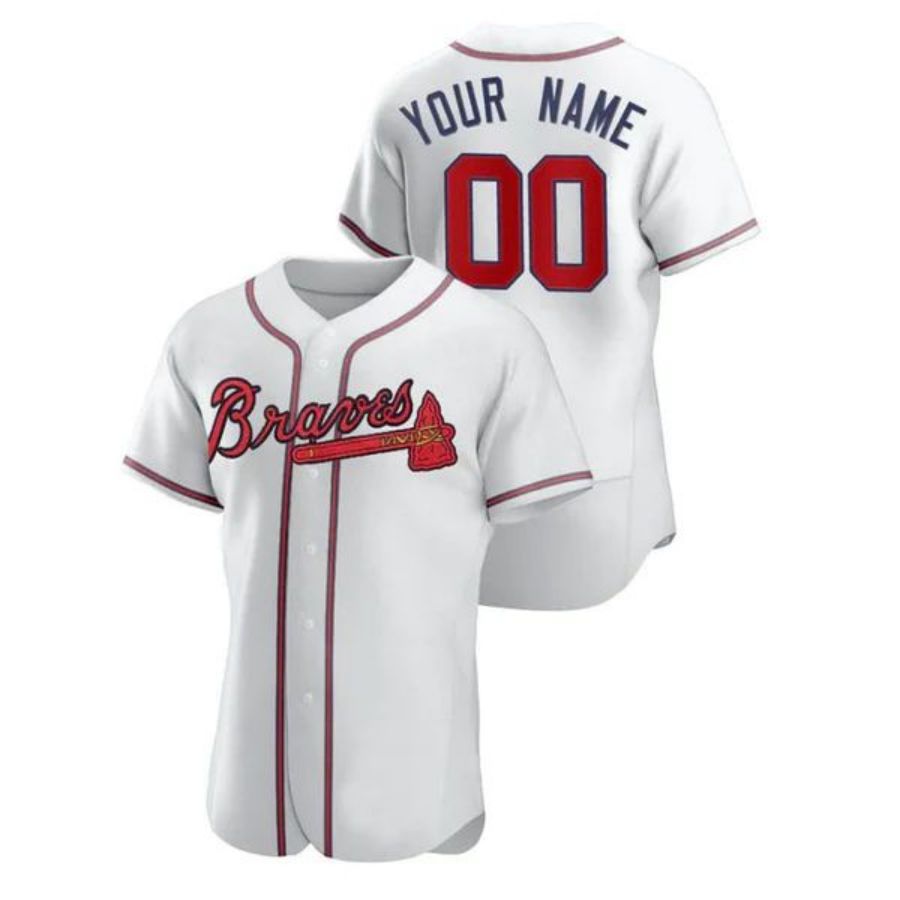 Custom Atlanta Braves White Jersey Stitched Baseball Jerseys