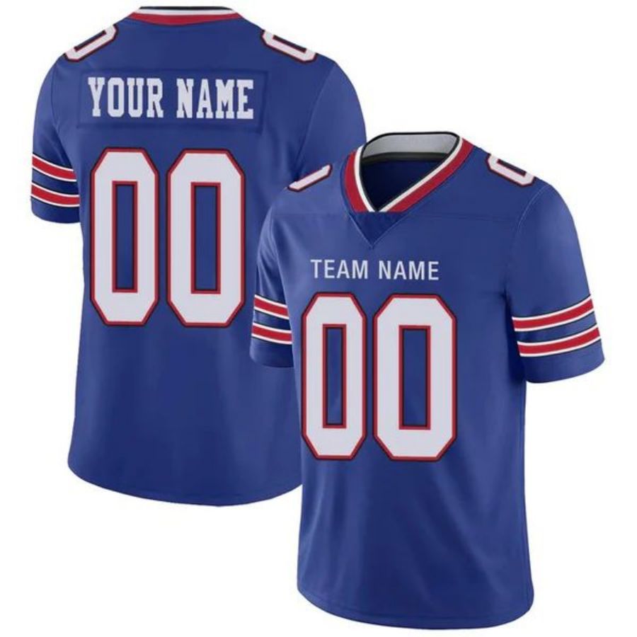 Custom B.Bills American Personalize Birthday Gifts Blue Jersey-5 Stitched Football Jerseys