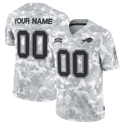 Custom B.Bills F.U.S.E Arctic Camo Salute To Service Limited Stitched Football Jerseys