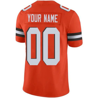 Custom C.Browns Personalize Birthday Gifts Orange Jersey Stitched American Football Jerseys