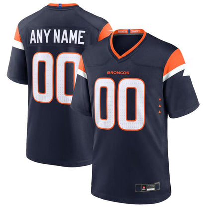 Custom Football Jersey D.Broncos Navy Player Game Jersey Stitched Jerseys