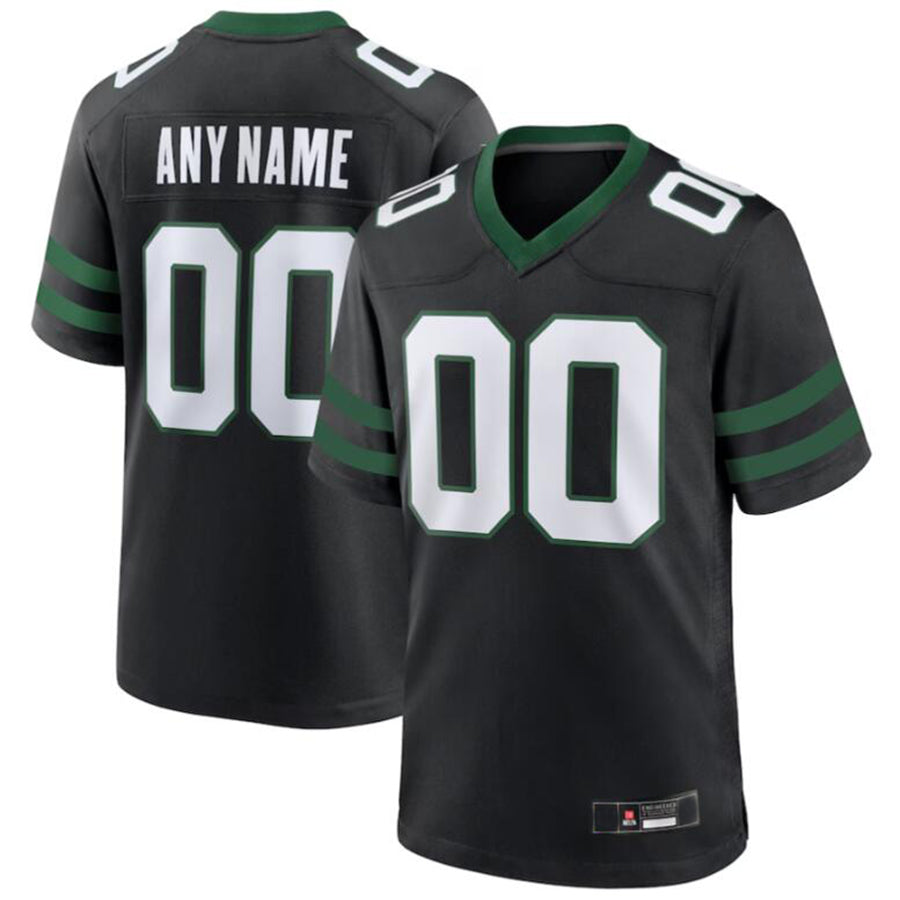 Custom Football Jerseys NY.Jets Legacy Black Alternate Game Jersey American Stitched Jersey