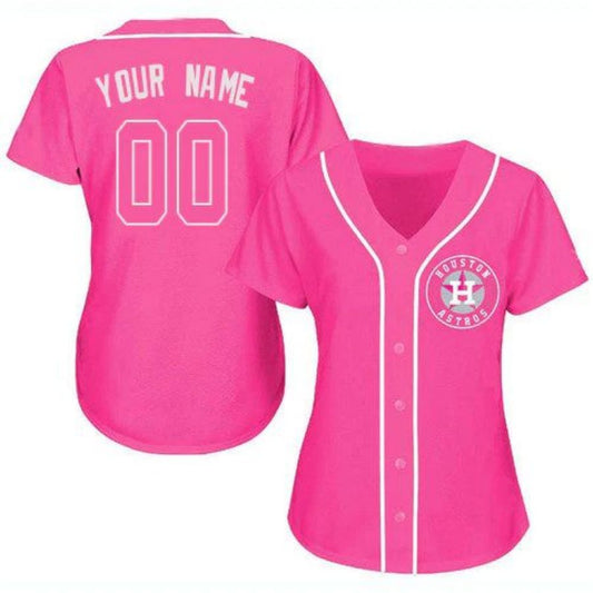 Custom Houston Astros Baseball Pink Fashion Stitched Player Baseball Jerseys