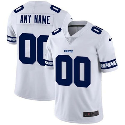 Custom I.Colts White Team Logo Vapor Limited Stitched American Football Jerseys