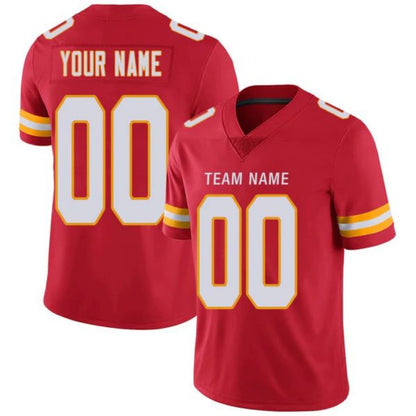 Custom KC.Chiefs Stitched American Football Jerseys Personalize Birthday Gifts Red Jersey