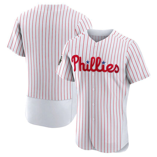 Custom Philadelphia Phillies White 2022 World Series Home Authentic Blank Jersey