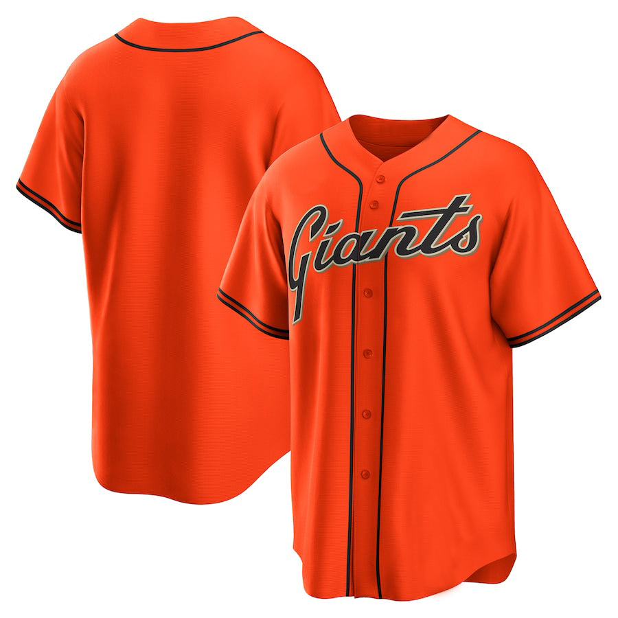 Custom San Francisco Giants Orange Alternate Replica Team Baseball Jersey