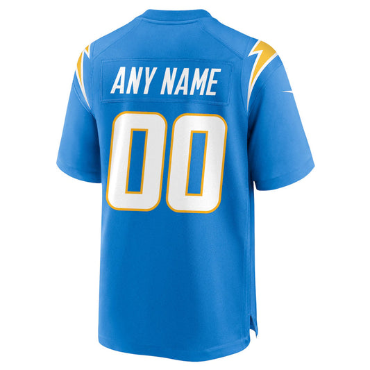 Custom LA.Chargers Powder Blue Home Game Football Jerseys