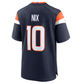 D.Broncos #10 Bo Nix Player Navy Game Jersey -American Stitched Football Jerseys