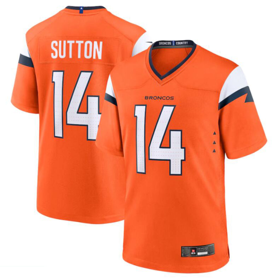D.Broncos #14 Courtland Sutton Orange Game Jersey American Stitched Football Jerseys