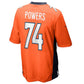 D.Broncos #74 Ben Powers Orange Game Player Jersey American Stitched Football Jerseys
