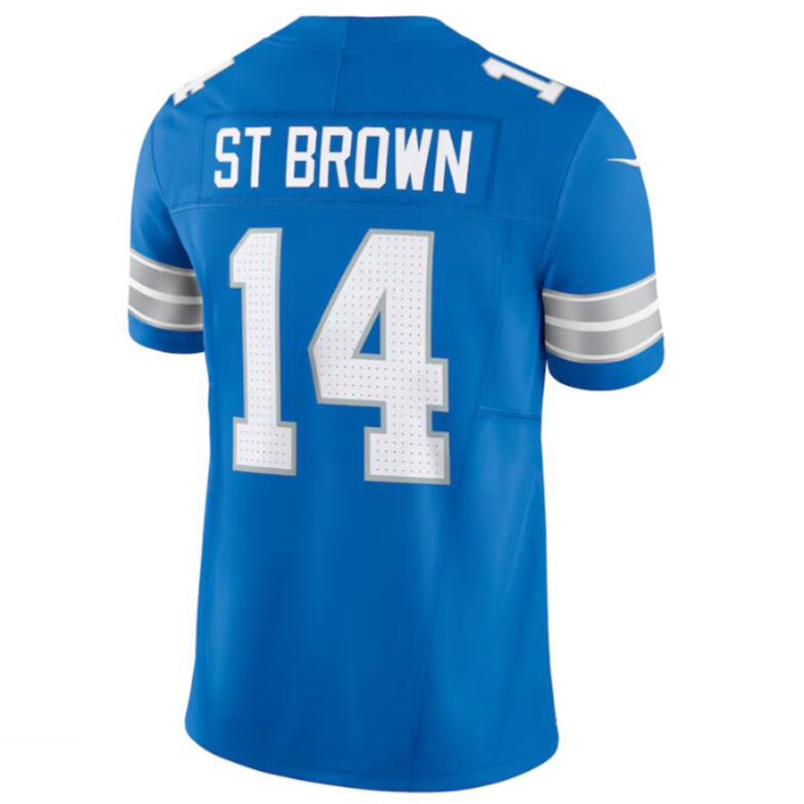 D.Lions #14 Amon-Ra St. Brown Blue Player Jersey 2nd Alternate Vapor F.U.S.E. Limited Jersey