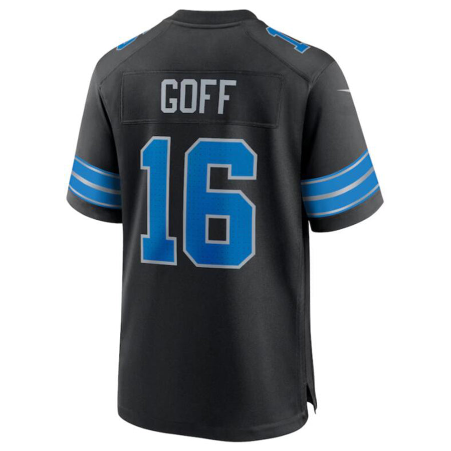 D.Lions #16 Jared Goff Black 2nd Alternate Game Jersey American Stitched Football Jerseys