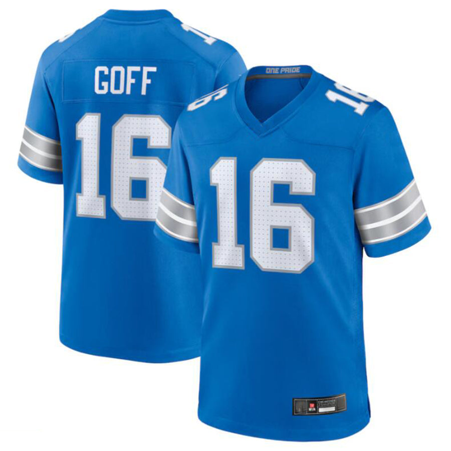 D.Lions #16 Jared Goff Blue Game Jersey American Stitched Football Jerseys