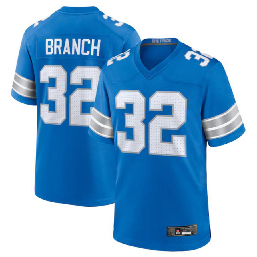 D.Lions #32 Brian Branch Blue Game Jersey American Stitched Football Jerseys