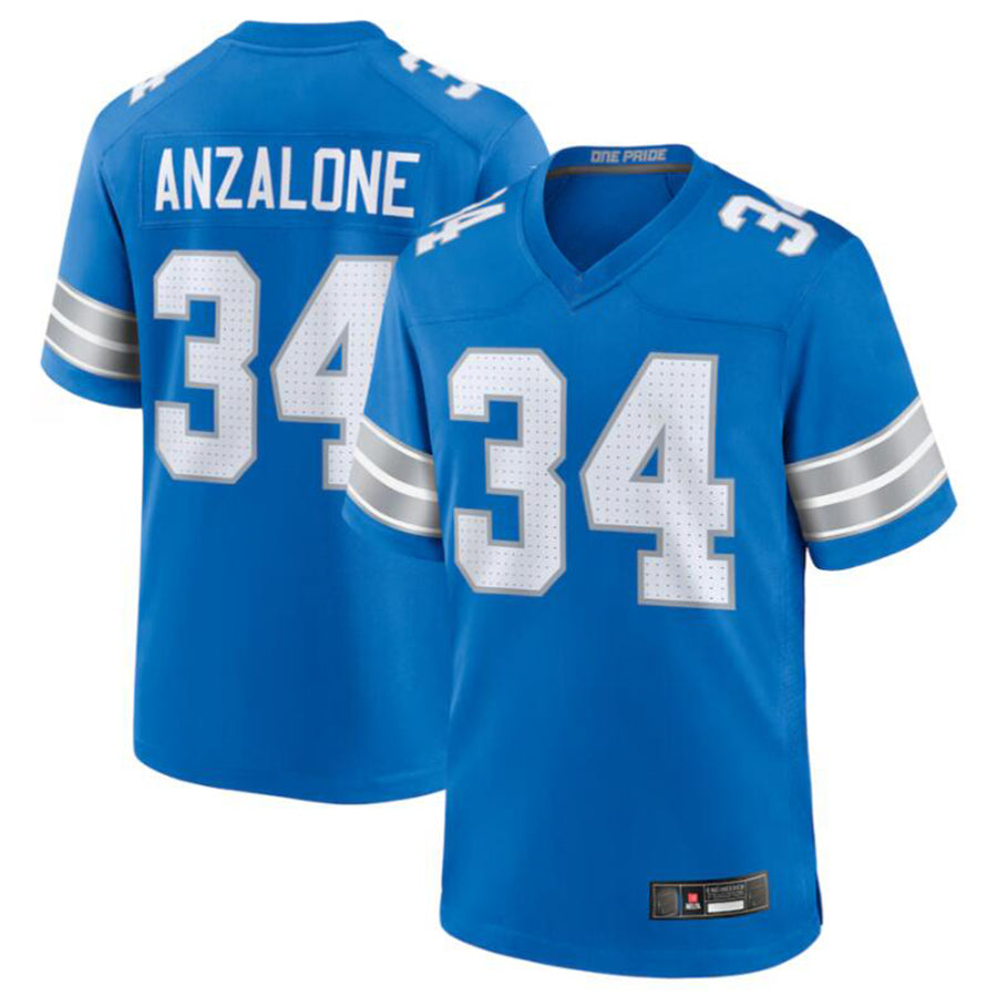 D.Lions #34 Alex Anzalone Blue 2nd Alternate Game Jersey American Stitched Football Jerseys