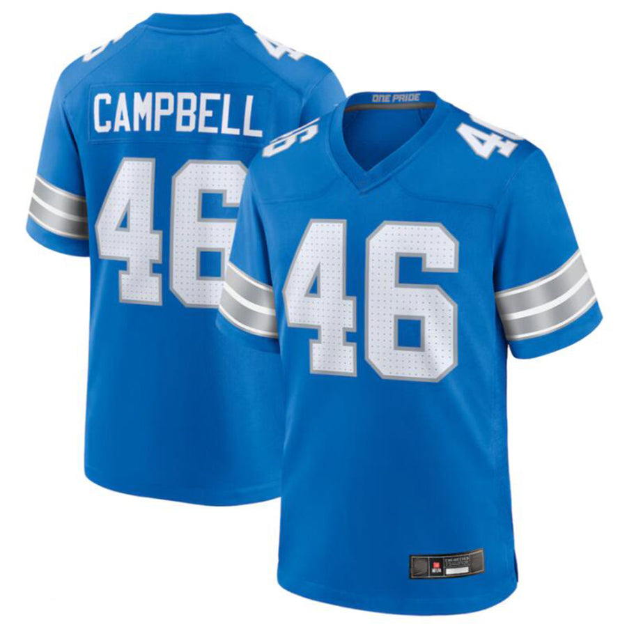 D.Lions #46 Jack Campbell Blue 2nd Alternate Game Jersey American Stitched Football Jerseys