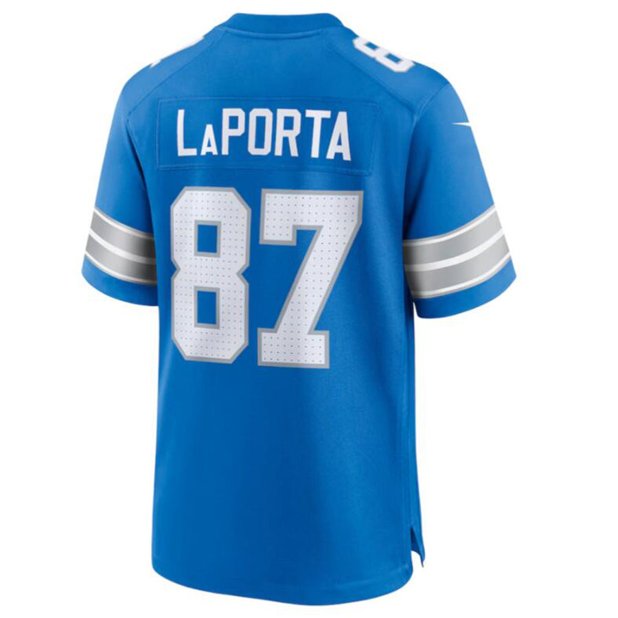 D.Lions #87 Sam LaPorta Blue Game Jersey American Stitched Football Jerseys