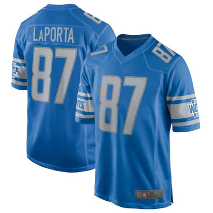 D.Lions #87 Sam LaPorta Blue Team Game Jersey American Stitched Football Jerseys
