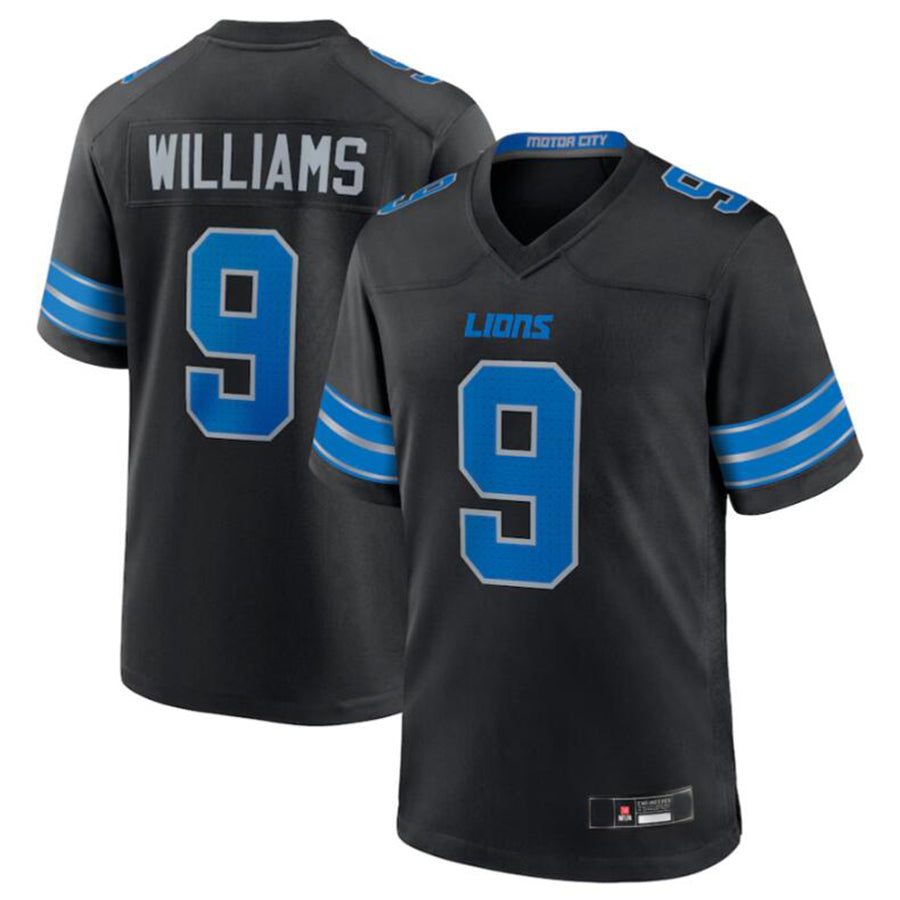 D.Lions #9 Jameson Williams Black 2nd Alternate Game Jersey American Stitched Football Jerseys