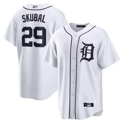 D.Tigers #29 Tarik Skubal Player White Home Replica Baseball Jerseys