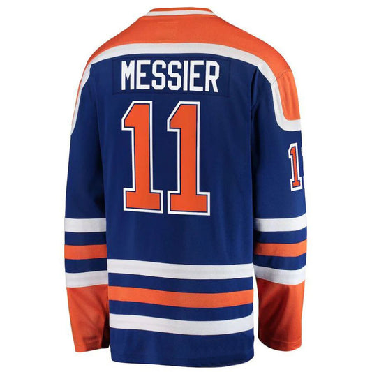 E.Oilers #11 Mark Messier Fanatics Branded Premier Breakaway Retired Player Jersey Blue Stitched American Hockey Jerseys