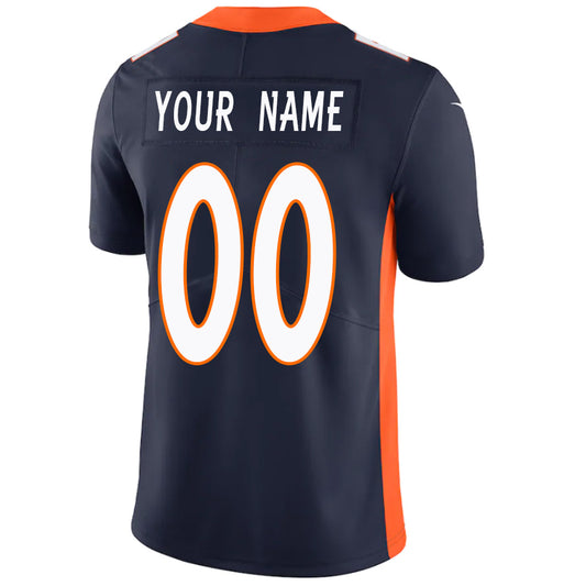 Custom D.Broncos Navy Stitched Player Vapor Elite Football Jerseys