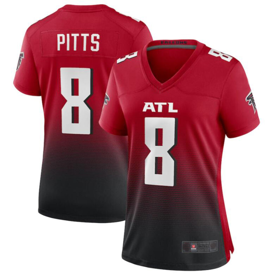 Football Jersey A.Falcons #8 Kyle Pitts Red Draft First Round Pick Player Game Jersey