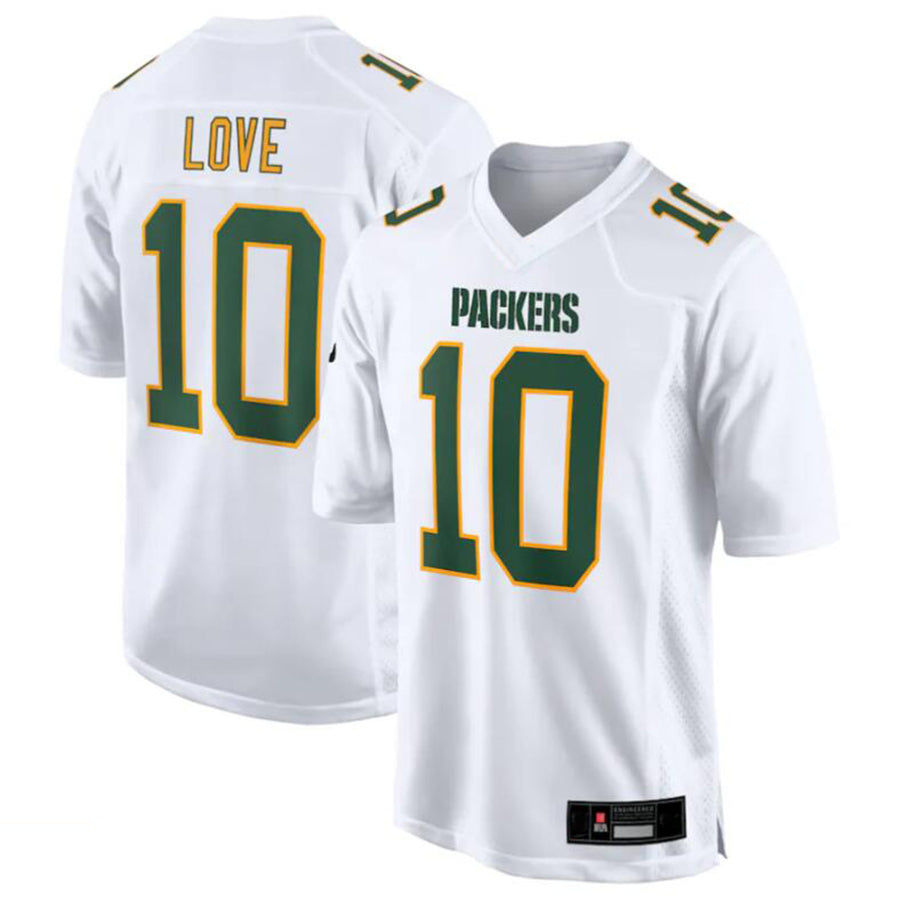 GB.Packers #10 Jordan Love White Fashion Game Jersey American Stitched Football Jerseys